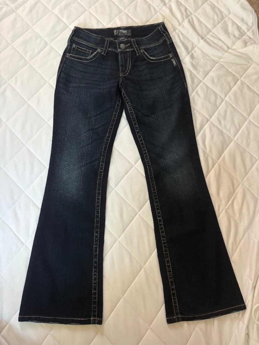 Silver Jeans Co. Dark Wash Low Rise Flare Jeans